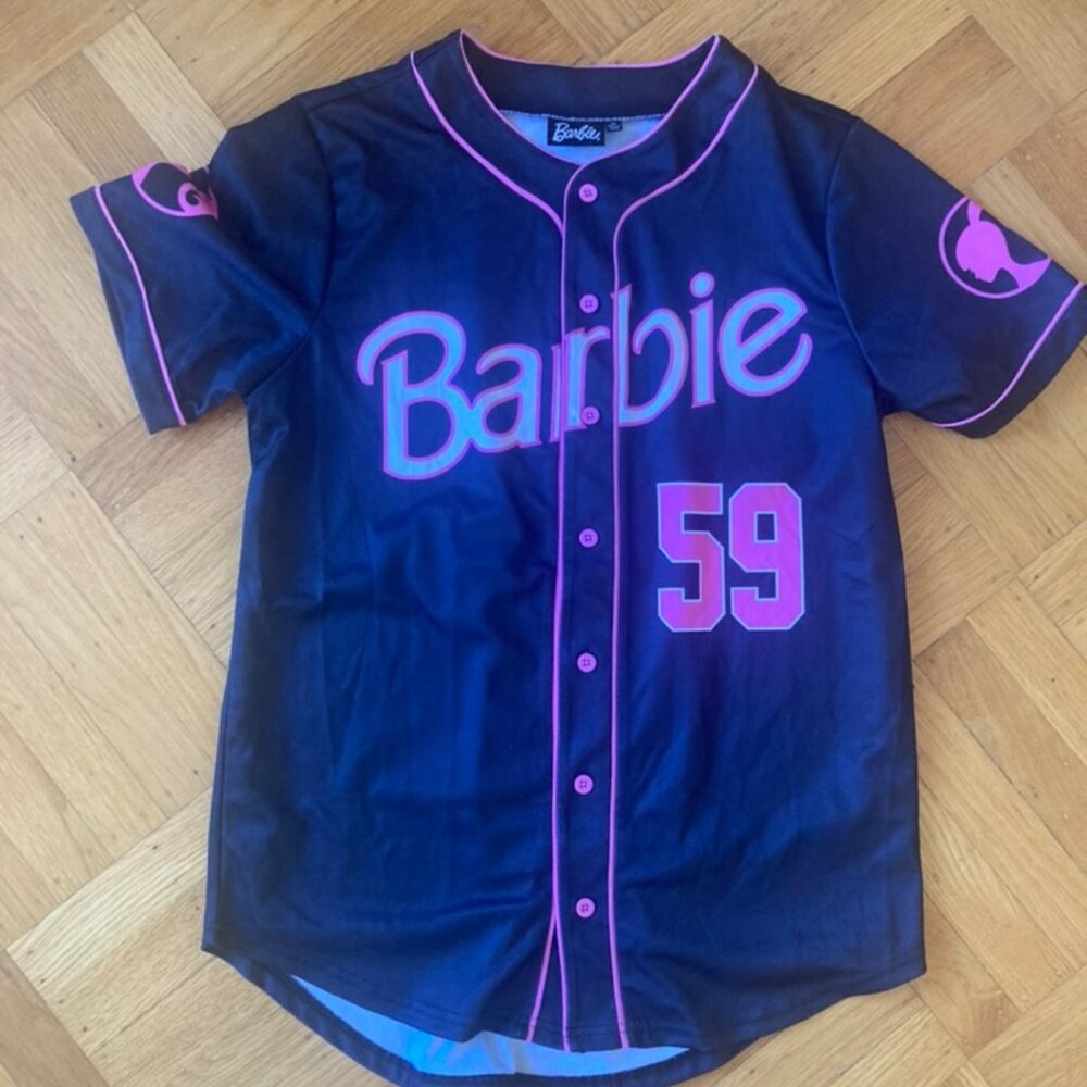 Malibu Barbie Button Up Jersey, Women's Medium